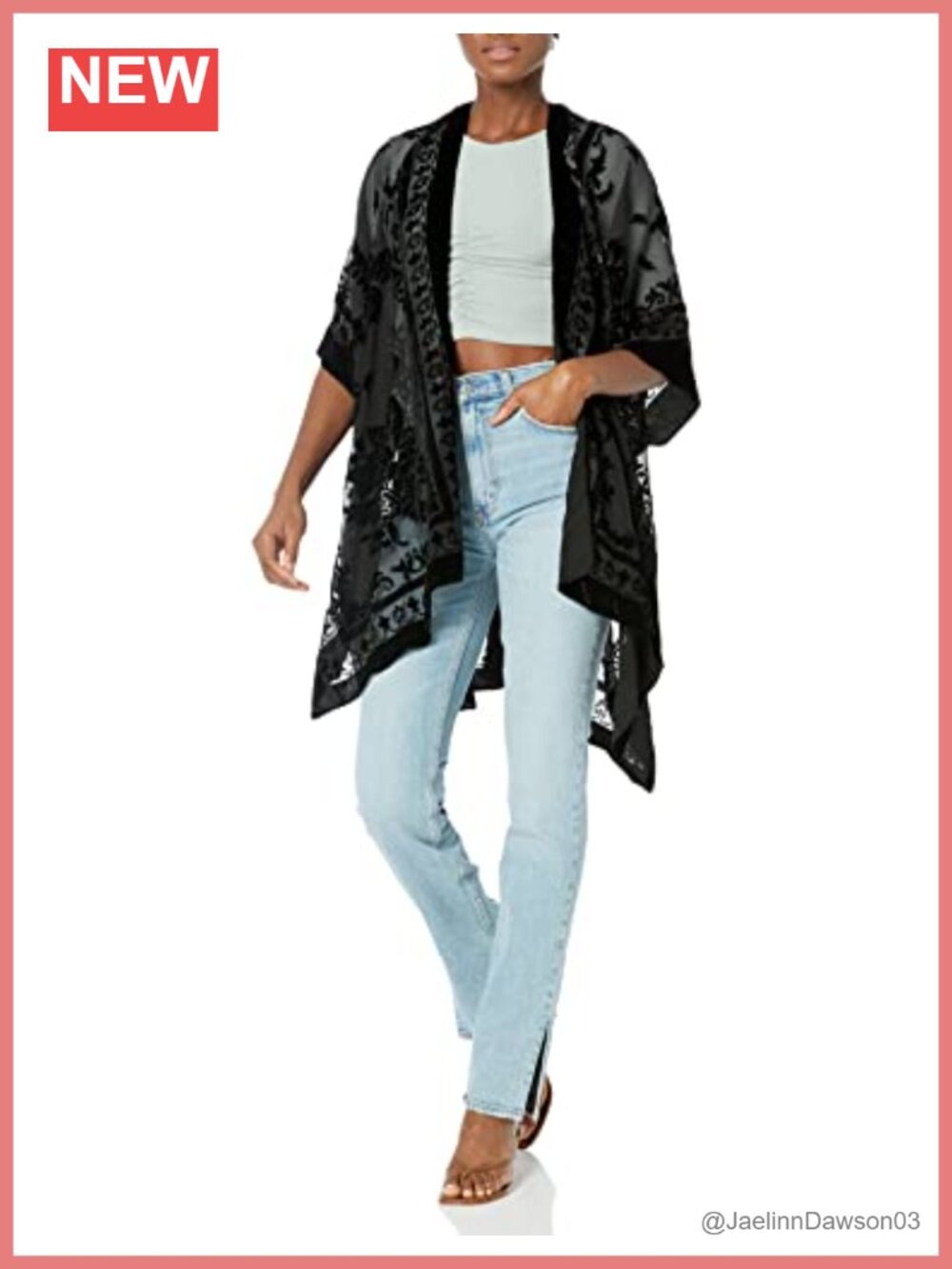 Angie Velvet Kimono Lightweight Short Sleeve Loose Fit Pull On Top